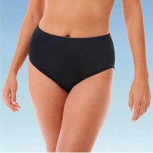 Dreamsuit High Waist Bikini Bottom Miracle Size 12 Slimming Control Black *NWT